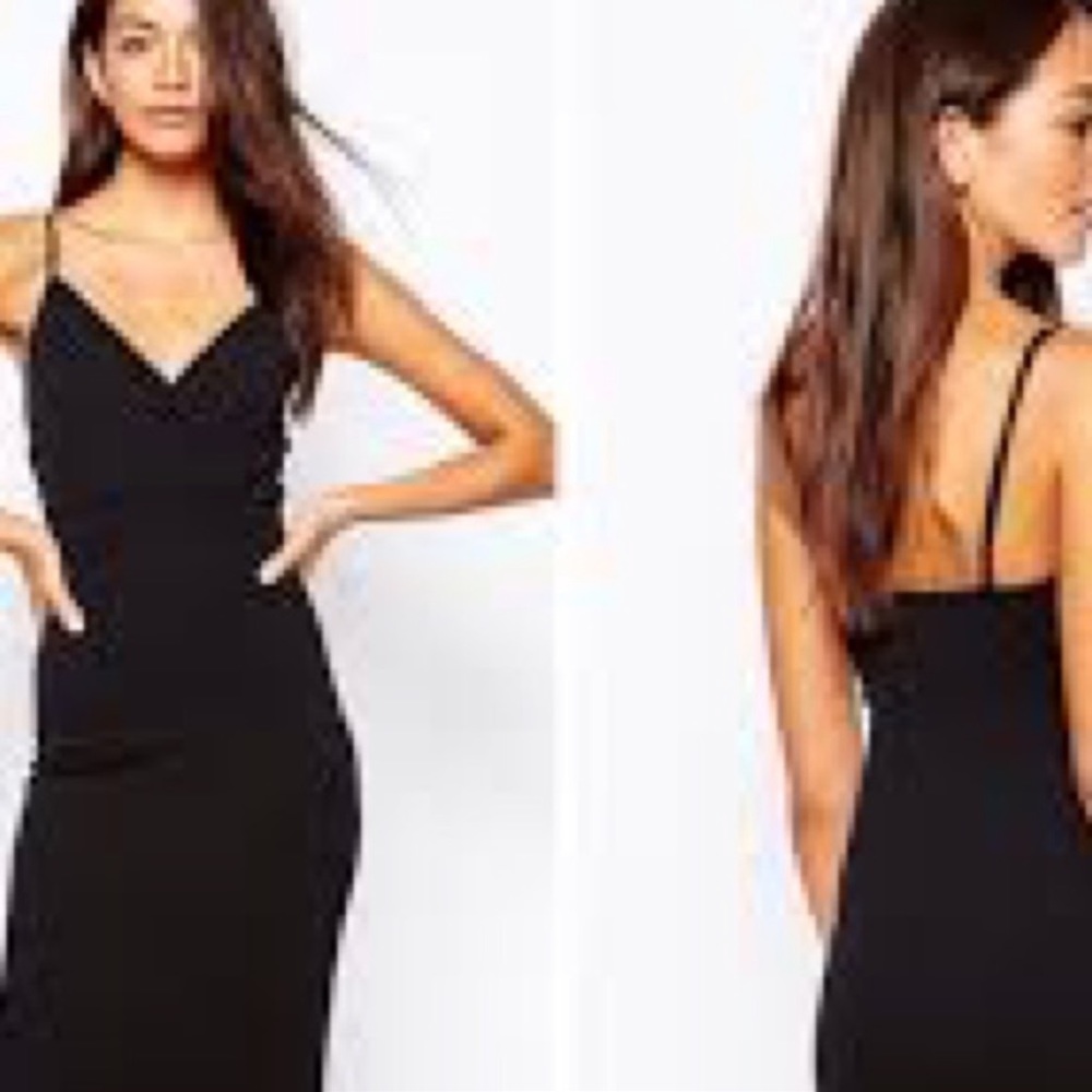 Vintage ANNALISA - Made in Italy Black Slip Dress